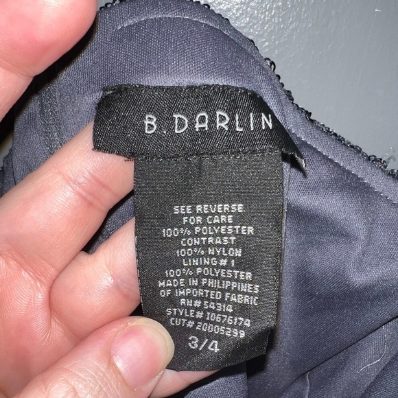 B Darlin Strapless Black and Red Dress - Picture 6 of 6